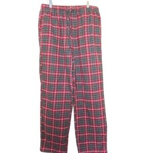 CROFT & BARROW Burgundy/Gray/Black Flannel Pants